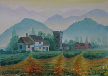 Painting titled "In the mountains" by Andrei Klenov, Original Artwork, Oil