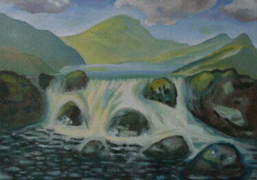 Ζωγραφική με τίτλο "Waterfall" από Andrei Klenov, Αυθεντικά έργα τέχνης, Λάδι