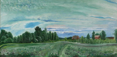 Malarstwo zatytułowany „Village "Pokrov"(Co…” autorstwa Andrei Klenov, Oryginalna praca, Olej