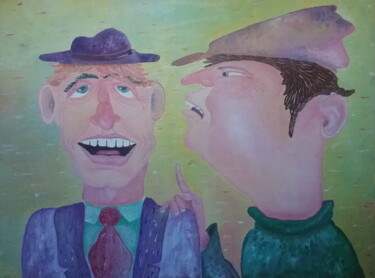 Schilderij getiteld "gossips" door Andrei Klenov, Origineel Kunstwerk, Olie