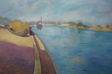 Pittura intitolato "The fisherman" da Andrei Klenov, Opera d'arte originale, Olio
