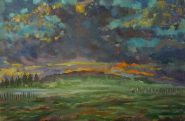 Картина под названием "by sunset 2" - Andrei Klenov, Подлинное произведение искусства, Масло