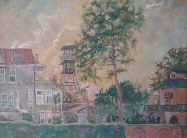 Malerei mit dem Titel "Fire tower early fa…" von Andrei Klenov, Original-Kunstwerk, Öl