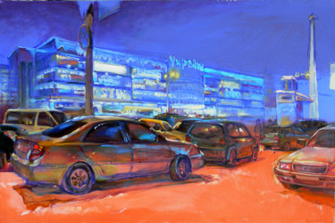 Peinture intitulée "Big city lights" par Andrei Kutsachenko, Œuvre d'art originale, Huile