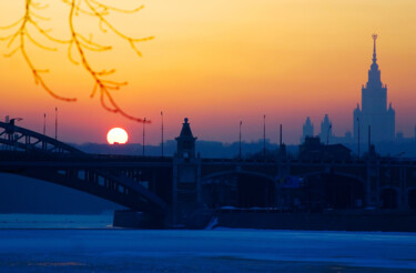 Fotografia zatytułowany „Зимний закат” autorstwa Andrey Petrosyan, Oryginalna praca, Fotografia cyfrowa