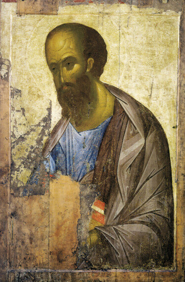 Malerei mit dem Titel "Saint Paul" von Andreï Roublev, Original-Kunstwerk, Öl