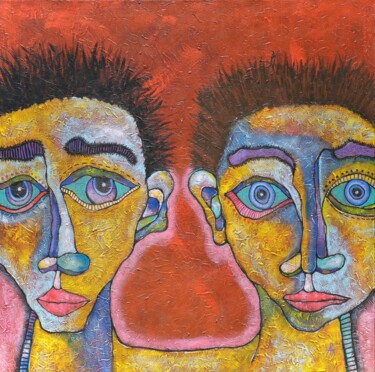 Peinture intitulée "Two friends" par Andrei Sinukhin, Œuvre d'art originale, Acrylique
