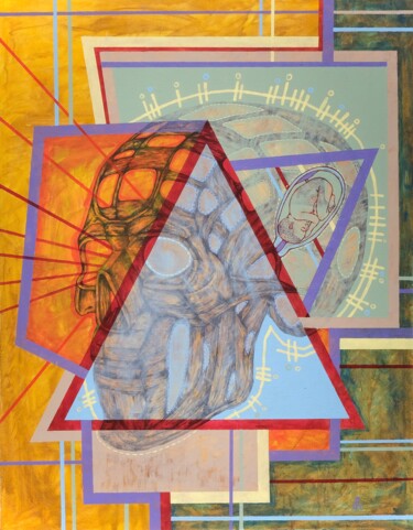 Peinture intitulée "The birth of an idea" par Andrei Sinukhin, Œuvre d'art originale, Acrylique