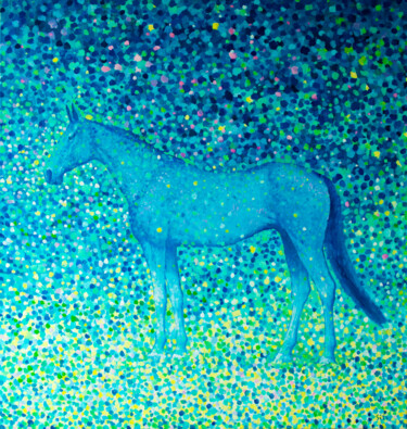 「Blue light」というタイトルの絵画 Andrei Sitskoによって, オリジナルのアートワーク, オイル ウッドストレッチャーフレームにマウント