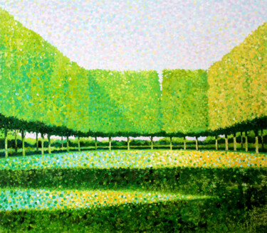 Peinture intitulée "City park XX" par Andrei Sitsko, Œuvre d'art originale, Huile Monté sur Châssis en bois