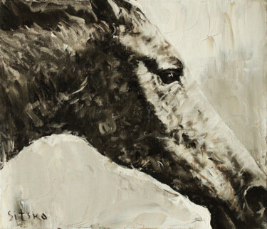 Pittura intitolato "Black and White ser…" da Andrei Sitsko, Opera d'arte originale, Olio Montato su Telaio per barella in le…