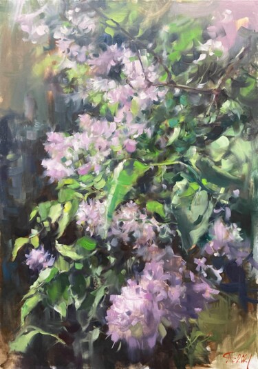 Painting titled "Lilac" by Andrei Svistunov, Original Artwork, Oil