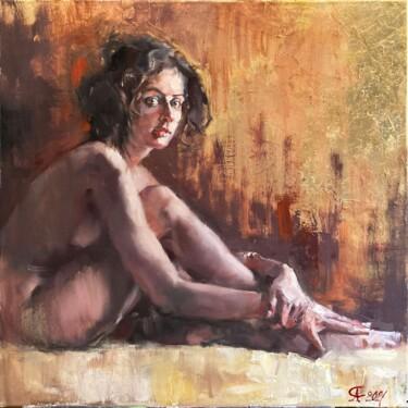 Peinture intitulée "Nude Model against…" par Andrei Svistunov, Œuvre d'art originale, Huile