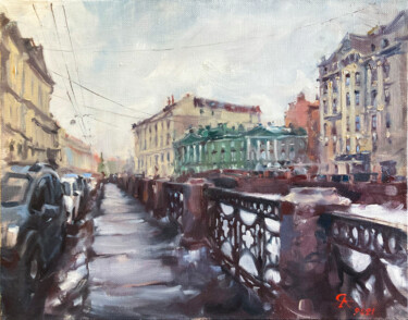 Ζωγραφική με τίτλο "Saint-Petersburg. W…" από Andrei Svistunov, Αυθεντικά έργα τέχνης, Λάδι