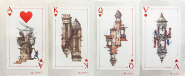 Tekening getiteld "Architect’s Card de…" door Andrei Svistunov, Origineel Kunstwerk, Aquarel