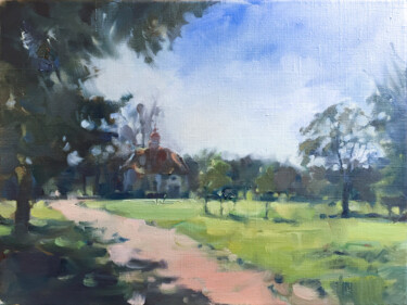 Painting titled "In the park" by Andrei Svistunov, Original Artwork, Oil
