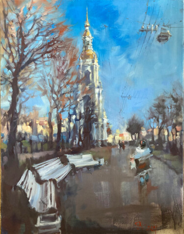 Malarstwo zatytułowany „Spring at St. Nicho…” autorstwa Andrei Svistunov, Oryginalna praca, Olej