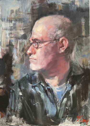 Schilderij getiteld "Self-portrait" door Andrei Svistunov, Origineel Kunstwerk, Olie