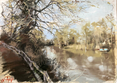 Картина под названием "Grunewald. Breath o…" - Andrei Svistunov, Подлинное произведение искусства, Древесный уголь