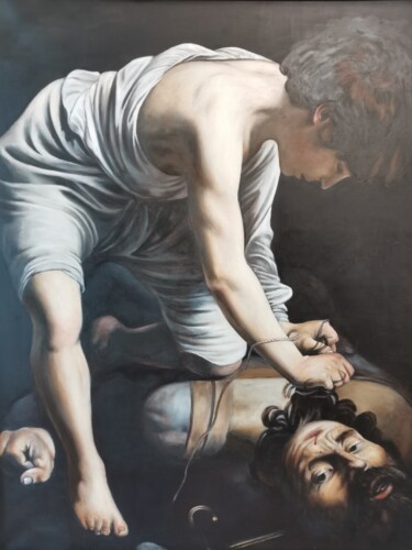 Pintura titulada "After Caravaggio. D…" por Andrei Tsoukanov, Obra de arte original, Oleo