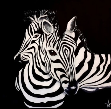 Pintura titulada "Zebras" por Andreia Garraia, Obra de arte original, Acrílico