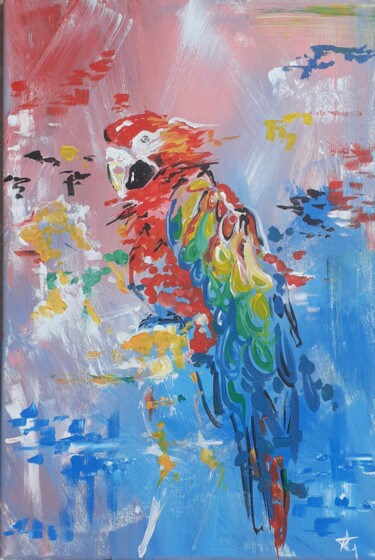 Pintura titulada "Papagaio" por Andreia Garraia, Obra de arte original, Acrílico