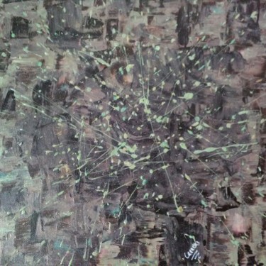 Malerei mit dem Titel "Green Troop" von Caracas, Original-Kunstwerk, Acryl Auf Holzplatte montiert