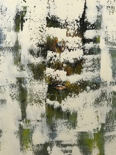 Painting titled "White oblivion" by Andrei Makarov, Original Artwork, Oil Mounted on Wood Stretcher frame