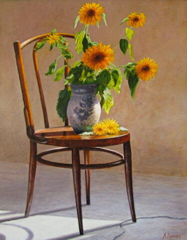 Картина под названием "подсолнух" - Андрей Абрамов (Андрей Люмес), Подлинное произведение искусства, Масло