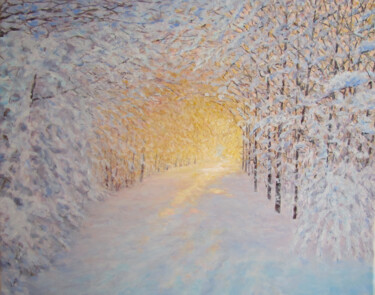 Ζωγραφική με τίτλο "Солнце зимой" από Андрей Абрамов (Андрей Люмес), Αυθεντικά έργα τέχνης, Λάδι
