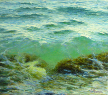 Картина под названием "Прозрачная волна" - Андрей Абрамов (Андрей Люмес), Подлинное произведение искусства, Масло