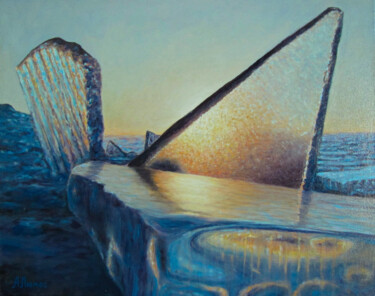 Картина под названием "Лед" - Андрей Абрамов (Андрей Люмес), Подлинное произведение искусства, Масло