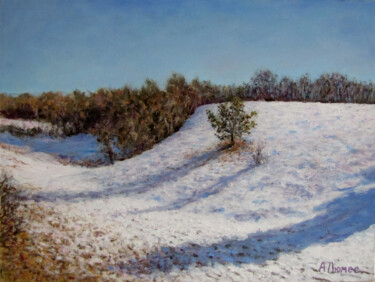 Картина под названием "3имнее солнце" - Андрей Абрамов (Андрей Люмес), Подлинное произведение искусства, Масло