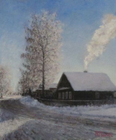 「Деревня」というタイトルの絵画 Андрей Абрамов (Андрей Люмес)によって, オリジナルのアートワーク, オイル