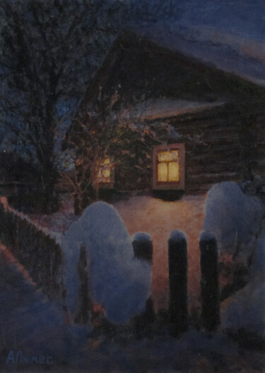 Картина под названием "домик" - Андрей Абрамов (Андрей Люмес), Подлинное произведение искусства, Масло