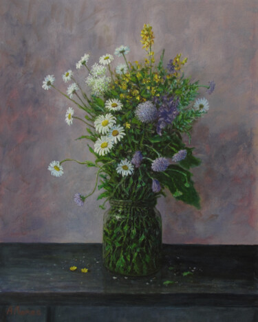 Картина под названием "Полевые цветы" - Андрей Абрамов (Андрей Люмес), Подлинное произведение искусства, Масло