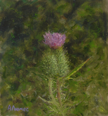 Картина под названием "Колючий цветочек" - Андрей Абрамов (Андрей Люмес), Подлинное произведение искусства, Масло