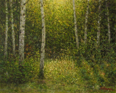 Painting titled "Мистический лес" by Andrei Abramov (Andrei Liumes), Original Artwork, Oil