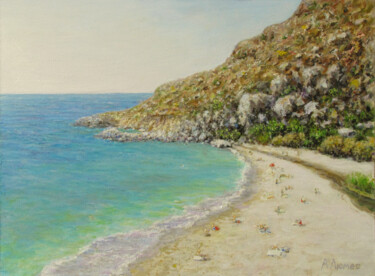 Картина под названием "Пляж." - Андрей Абрамов (Андрей Люмес), Подлинное произведение искусства, Масло