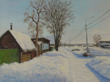 Peinture intitulée ""Улица"" par Andrei Abramov (Andrei Liumes), Œuvre d'art originale, Huile