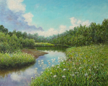 Painting titled "Летний день" by Andrei Abramov (Andrei Liumes), Original Artwork, Oil