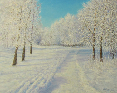 Peinture intitulée "Зимние кружева" par Andrei Abramov (Andrei Liumes), Œuvre d'art originale, Huile