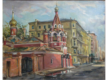 Painting titled "Афанасьевский переу…" by Andrei Biriukov, Original Artwork, Oil