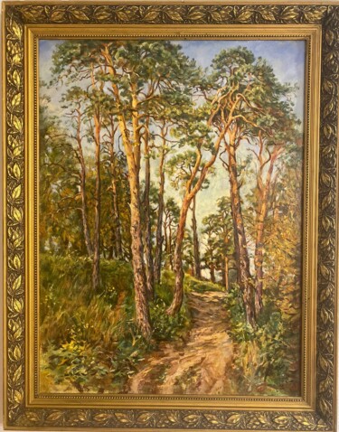 Peinture intitulée "Сосны у Пафнутьего…" par Andrei Biriukov, Œuvre d'art originale, Huile