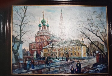Peinture intitulée "Москва праздничная" par Andrei Biriukov, Œuvre d'art originale, Huile
