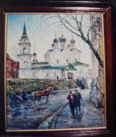 Ζωγραφική με τίτλο "Москва праздничная…" από Андрей Бирюков, Αυθεντικά έργα τέχνης, Λάδι