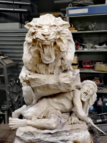 Skulptur mit dem Titel "Реплика"Драма в пус…" von Andrei Bodrov, Original-Kunstwerk, Giesserei Auf Andere starre Platte mont…