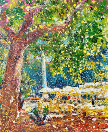 Painting titled "In the shade, oil p…" by Andrey Chebotaru, Original Artwork, Oil