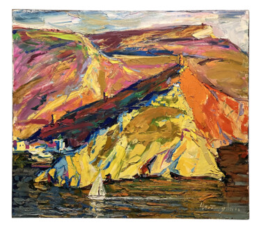 Pittura intitolato "Balaklava Landscape…" da Andrey Chebotaru, Opera d'arte originale, Olio