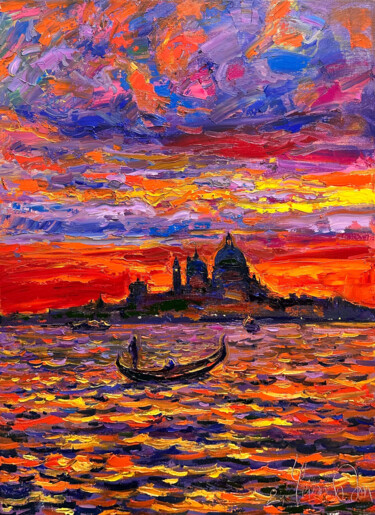 Pittura intitolato "Ivening in Venice" da Andrey Chebotaru, Opera d'arte originale, Olio